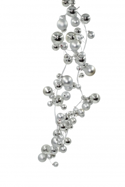 χρ. γιρλαντα 180cm 82-85 μπαλες 3-7cm silver