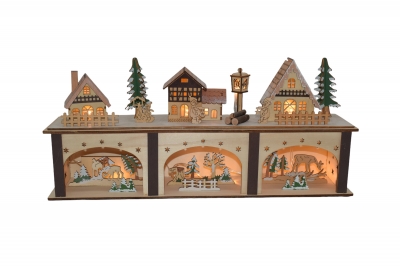 χρ.χωριο ξυλινο φυσικο/led light 45*10*20cm