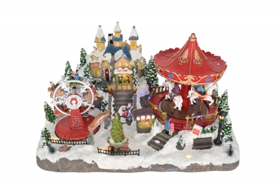 χρ.παρασταση carnival merry christmas 49,5*30*29,5cm κινηση/φωτακια/μουσικη 3aa