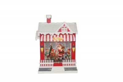 χρ.παρασταση santa`s workshop 17.5*9.3*25.5cm light/music usb