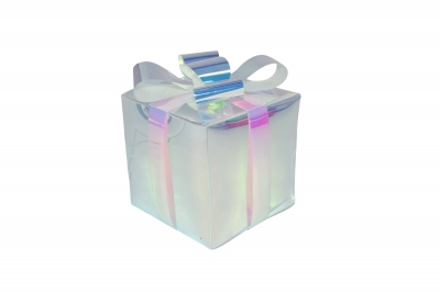 φωτιζομενο δωρο 12*14cm 15 led iri/transparent warm white usb