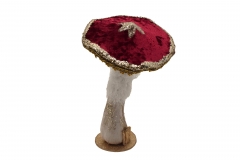 velvet mushroom with beads 27*26.4*42cm bordeaux