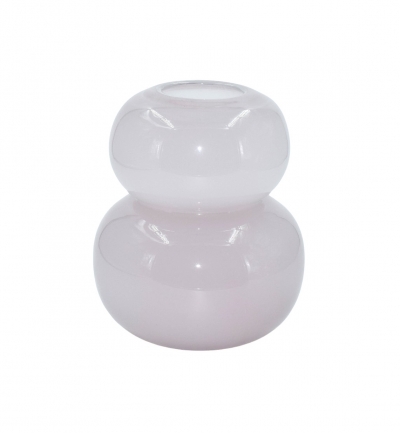 GLASS VASE 25*31CM DOUBLE BUBBLE POWDER PINK