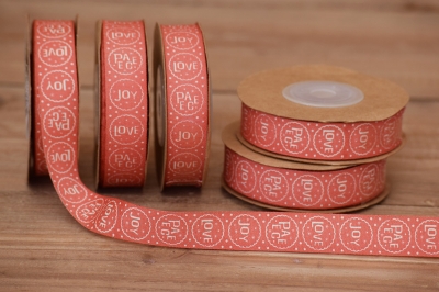 κορδελα peace-joy-love κokkino 1.5cm*10y